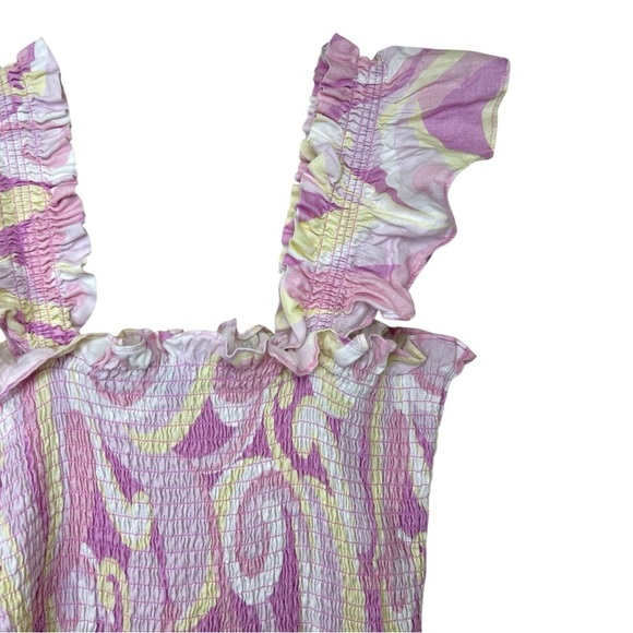 Hill House - ‘Elizabeth Nap’ Mini Linen Dress ‘Candy Kaleidoscope’, Pink X-Small - Picture 10 of 17